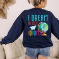 Multilingual Teacher In Dos Idiomas Linguist Language Women's Sweatshirt Back Print Navy