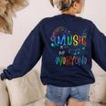 Music Is For Everyone Love For Music Teachers Women's Sweatshirt Back Print Navy Music Is For Everyone Love For Music Teachers Women's Sweatshirt Back Print Navy