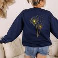 Music Note For Men Women Music Teacher Music Lover Women's Sweatshirt Back Print Navy