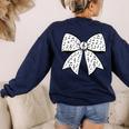 Music Notes Coquette Bow Music Teacher School Musician Band Women's Sweatshirt Back Print Navy Music Notes Coquette Bow Music Teacher School Musician Band Women's Sweatshirt Back Print Navy