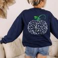 Music Notes Pumpkin Fall Music Teacher Women's Sweatshirt Back Print Navy Music Notes Pumpkin Fall Music Teacher Women's Sweatshirt Back Print Navy