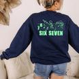 Musical 67 Music Meme Slang Six Seven Music Teacher Women's Sweatshirt Back Print Navy