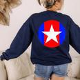 Nerdy Captain Sweatpants Retro Comic Book Fan Teacher Women's Sweatshirt Back Print Navy Nerdy Captain Sweatpants Retro Comic Book Fan Teacher Women's Sweatshirt Back Print Navy