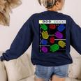 Nerdy Forms Nanotubes Chemistry Teacher Geek Women's Sweatshirt Back Print Navy