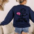 Nerdy Hey You Dropped This Brain Math Teacher Women's Sweatshirt Back Print Navy