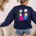 Nerdy Pythagoras Fighting Over C Squared Math Teacher Women's Sweatshirt Back Print Navy