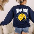 Nerdy Trig Or Treat Halloween Costume Math Teacher Women's Sweatshirt Back Print Navy Nerdy Trig Or Treat Halloween Costume Math Teacher Women's Sweatshirt Back Print Navy