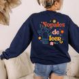 Nopales De Leer Spanish Teacher Maestra Cactus Bilingual Women's Sweatshirt Back Print Navy Nopales De Leer Spanish Teacher Maestra Cactus Bilingual Women's Sweatshirt Back Print Navy