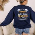 Not Superhero But Middle School Teacher For Men Women Women's Sweatshirt Back Print Navy