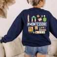 Novelty Montessori Studying Learning Schooling Teacher Love For Men Women Women's Sweatshirt Back Print Navy Novelty Montessori Studying Learning Schooling Teacher Love For Men Women Women's Sweatshirt Back Print Navy
