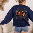 One Dope Teacher Women's Sweatshirt Back Print Navy One Dope Teacher Women's Sweatshirt Back Print Navy