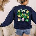 One Lucky Teacher St Patrick's Day Irish Teacher Lucky Era Women's Sweatshirt Back Print Navy One Lucky Teacher St Patrick's Day Irish Teacher Lucky Era Women's Sweatshirt Back Print Navy
