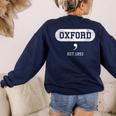 Oxford Comma English Teacher Shirt T-Shirt Women's Sweatshirt Back Print Navy