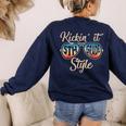 P41l Retro Kickin It 5th Grade Style Teacher Back To School For Men Women Girls Kids Women's Sweatshirt Back Print Navy P41l Retro Kickin It 5th Grade Style Teacher Back To School For Men Women Girls Kids Women's Sweatshirt Back Print Navy