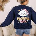 Pajama Day School Spirit Week Fun Cloud Teacher Women's Sweatshirt Back Print Navy