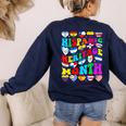 Hispanic Heritage Month 2025 Latino Puerto Rico Teacher Kids Women's Sweatshirt Back Print Navy Hispanic Heritage Month 2025 Latino Puerto Rico Teacher Kids Women's Sweatshirt Back Print Navy