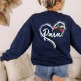 Para Heart Paraprofessional Teacher Paraeducator Women's Sweatshirt Back Print Navy