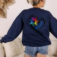 Para Heart Teacher Paraprofessional Paraeducator Men Women Women's Sweatshirt Back Print Navy Para Heart Teacher Paraprofessional Paraeducator Men Women Women's Sweatshirt Back Print Navy