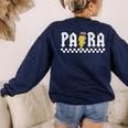 Para Squad Paraprofessional Para Teacher Women's Sweatshirt Back Print Navy Para Squad Paraprofessional Para Teacher Women's Sweatshirt Back Print Navy