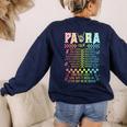 Para Tour Paraprofessional Squad Rock Teacher Back To School Women's Sweatshirt Back Print Navy Para Tour Paraprofessional Squad Rock Teacher Back To School Women's Sweatshirt Back Print Navy