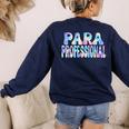 Paraprofessional Groovy Back To School Cute Teachers Women Women's Sweatshirt Back Print Navy