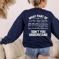 What Part Of Don't You Understand Math Teacher Women's Sweatshirt Back Print Navy