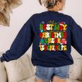 PE Teacher Christmas Holiday Women's Sweatshirt Back Print Navy