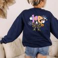 PE Teacher Coach Coquette Ghost Halloween Physical Education Women's Sweatshirt Back Print Navy PE Teacher Coach Coquette Ghost Halloween Physical Education Women's Sweatshirt Back Print Navy