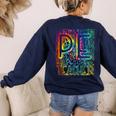PE Teacher Phys Ed Tie Dye Physical Education Appreciation Women's Sweatshirt Back Print Navy