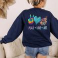 Peace Love Art Painting Palette Art Teacher Women's Sweatshirt Back Print Navy Peace Love Art Painting Palette Art Teacher Women's Sweatshirt Back Print Navy
