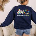 Peace Love Inclusion Sped Squad Special-Ed Teacher Daycare Women's Sweatshirt Back Print Navy Peace Love Inclusion Sped Squad Special-Ed Teacher Daycare Women's Sweatshirt Back Print Navy