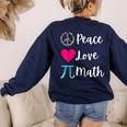 Peace Love Math Maths Teacher Pi Symbol Men Women Women's Sweatshirt Back Print Navy Peace Love Math Maths Teacher Pi Symbol Men Women Women's Sweatshirt Back Print Navy