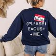 PEMDAS Math Teacher Halloween Costume Women's Sweatshirt Back Print Navy