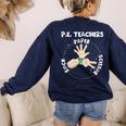 Physical Education PE Teacher Rock Paper Scissor Women's Sweatshirt Back Print Navy Physical Education PE Teacher Rock Paper Scissor Women's Sweatshirt Back Print Navy