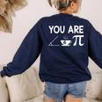 Pi Day Shirt Women Teacher 2022 Math Cutie Pie Acute Tea Pie Women's Sweatshirt Back Print Navy