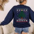 Pi Tree Christmas Math Teacher Ugly Sweater Men Women Kids Women's Sweatshirt Back Print Navy Pi Tree Christmas Math Teacher Ugly Sweater Men Women Kids Women's Sweatshirt Back Print Navy