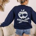 Pirate Teacher Women's Sweatshirt Back Print Navy Pirate Teacher Women's Sweatshirt Back Print Navy