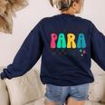 Pre-K Paraprofessional Teacher Back To School Vibes Women's Sweatshirt Back Print Navy Pre-K Paraprofessional Teacher Back To School Vibes Women's Sweatshirt Back Print Navy