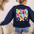 Preppy Fourth Grade Back To School 4th Grade Teacher Girls Women's Sweatshirt Back Print Navy Preppy Fourth Grade Back To School 4th Grade Teacher Girls Women's Sweatshirt Back Print Navy