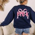 Preppy Pre k Back To School Pre-k Teachers Girls Cute Bow Women's Sweatshirt Back Print Navy Preppy Pre k Back To School Pre-k Teachers Girls Cute Bow Women's Sweatshirt Back Print Navy