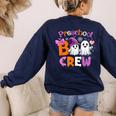 Preschool Boo Crew Preschool Halloween Costume Teacher Kid Women's Sweatshirt Back Print Navy Preschool Boo Crew Preschool Halloween Costume Teacher Kid Women's Sweatshirt Back Print Navy