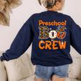 Preschool Boo Crew Halloween Teachers Students Costume Women's Sweatshirt Back Print Navy