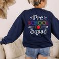 Preschool Squad Preschool Teacher Student Women's Sweatshirt Back Print Navy Preschool Squad Preschool Teacher Student Women's Sweatshirt Back Print Navy