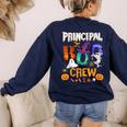 Principal Boo Crew Teacher Student Halloween Costume For Men Women Kids Women's Sweatshirt Back Print Navy Principal Boo Crew Teacher Student Halloween Costume For Men Women Kids Women's Sweatshirt Back Print Navy