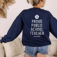 Proud Public School Teacher Red For Ed California Men Women Kids Women's Sweatshirt Back Print Navy Proud Public School Teacher Red For Ed California Men Women Kids Women's Sweatshirt Back Print Navy