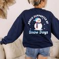 Proud Supporter Of Snow Days Teacher Women's Sweatshirt Back Print Navy Proud Supporter Of Snow Days Teacher Women's Sweatshirt Back Print Navy