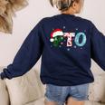 PTO Santa Hat Reindeer Parent Teacher Organization Christmas Women's Sweatshirt Back Print Navy PTO Santa Hat Reindeer Parent Teacher Organization Christmas Women's Sweatshirt Back Print Navy