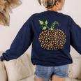 Pumpkin Music Notes Fall Teacher Autumn Halloween Women's Sweatshirt Back Print Navy Pumpkin Music Notes Fall Teacher Autumn Halloween Women's Sweatshirt Back Print Navy