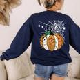 Pumpkin Music Teacher Halloween Fall Music Notes Autumn Women's Sweatshirt Back Print Navy Pumpkin Music Teacher Halloween Fall Music Notes Autumn Women's Sweatshirt Back Print Navy
