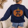 Pumpkin Pi Math Teacher Halloween Thanksgiving Day Costume Men Women Kids Women's Sweatshirt Back Print Navy Pumpkin Pi Math Teacher Halloween Thanksgiving Day Costume Men Women Kids Women's Sweatshirt Back Print Navy
